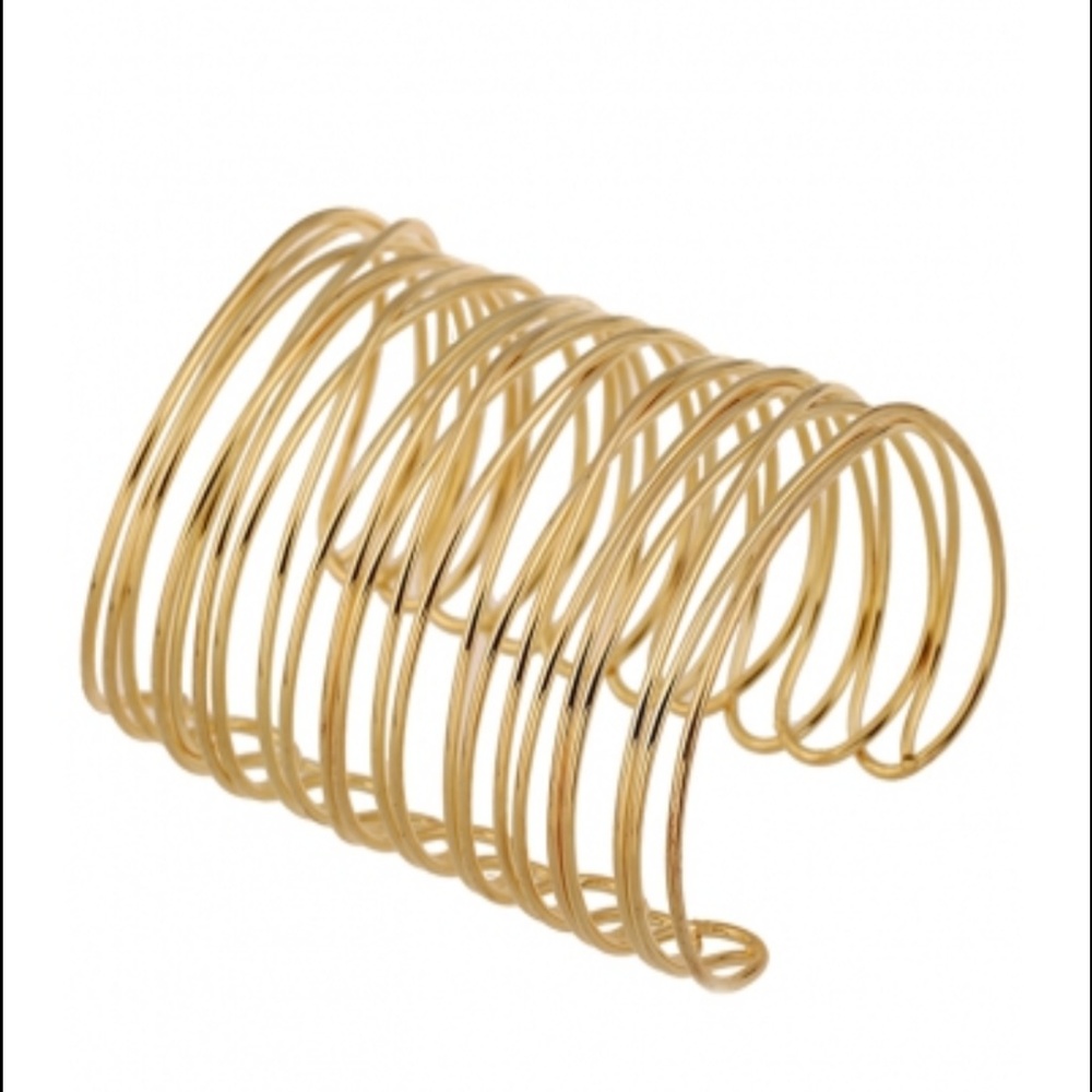 Goldtone adjustable openwork cuff bracelet